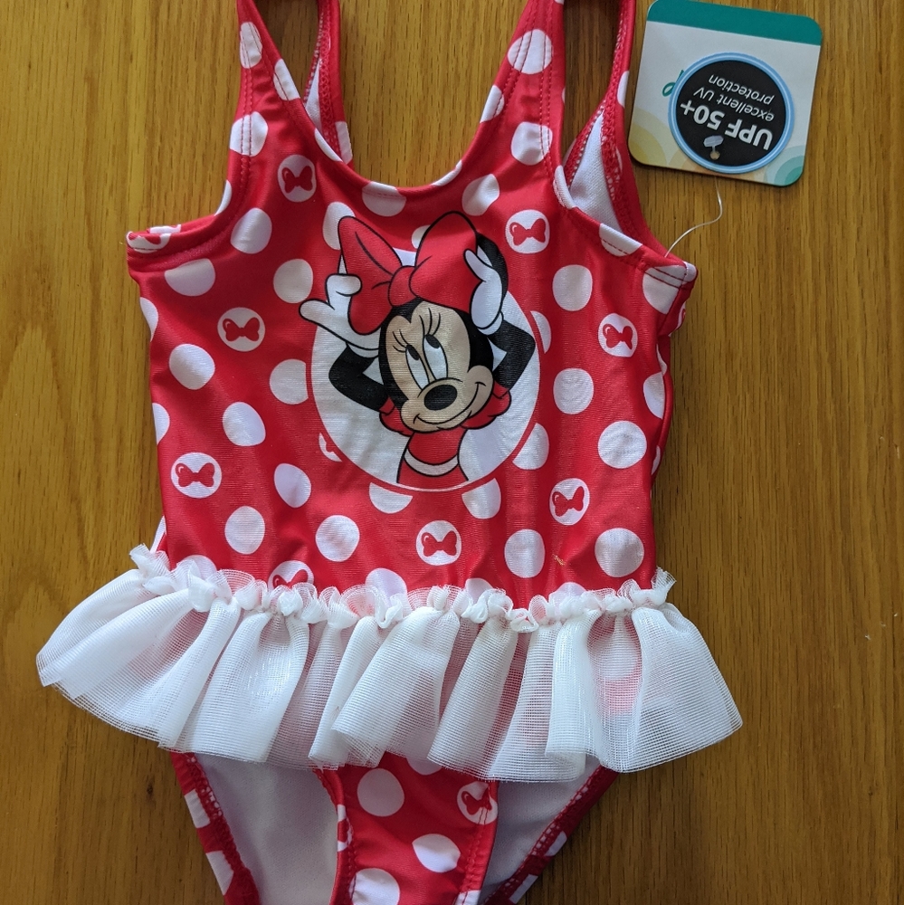 Minnie mouse one-piece swim suit 12 mn